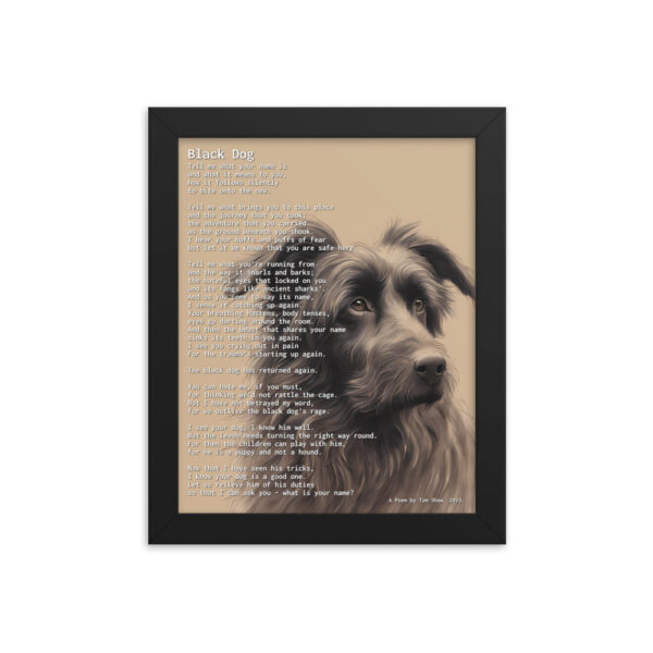 Black Dog – High-Quality Print – Framed