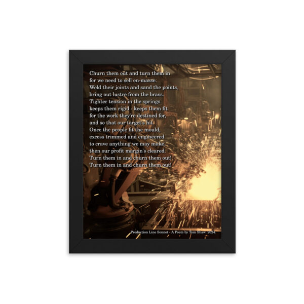 Production Line Sonnet – High-Quality Framed Print